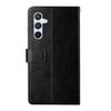 For Samsung Galaxy S25+ Case with Wrist Strap Y Shaped Lines Imprint Leather Phone Cover