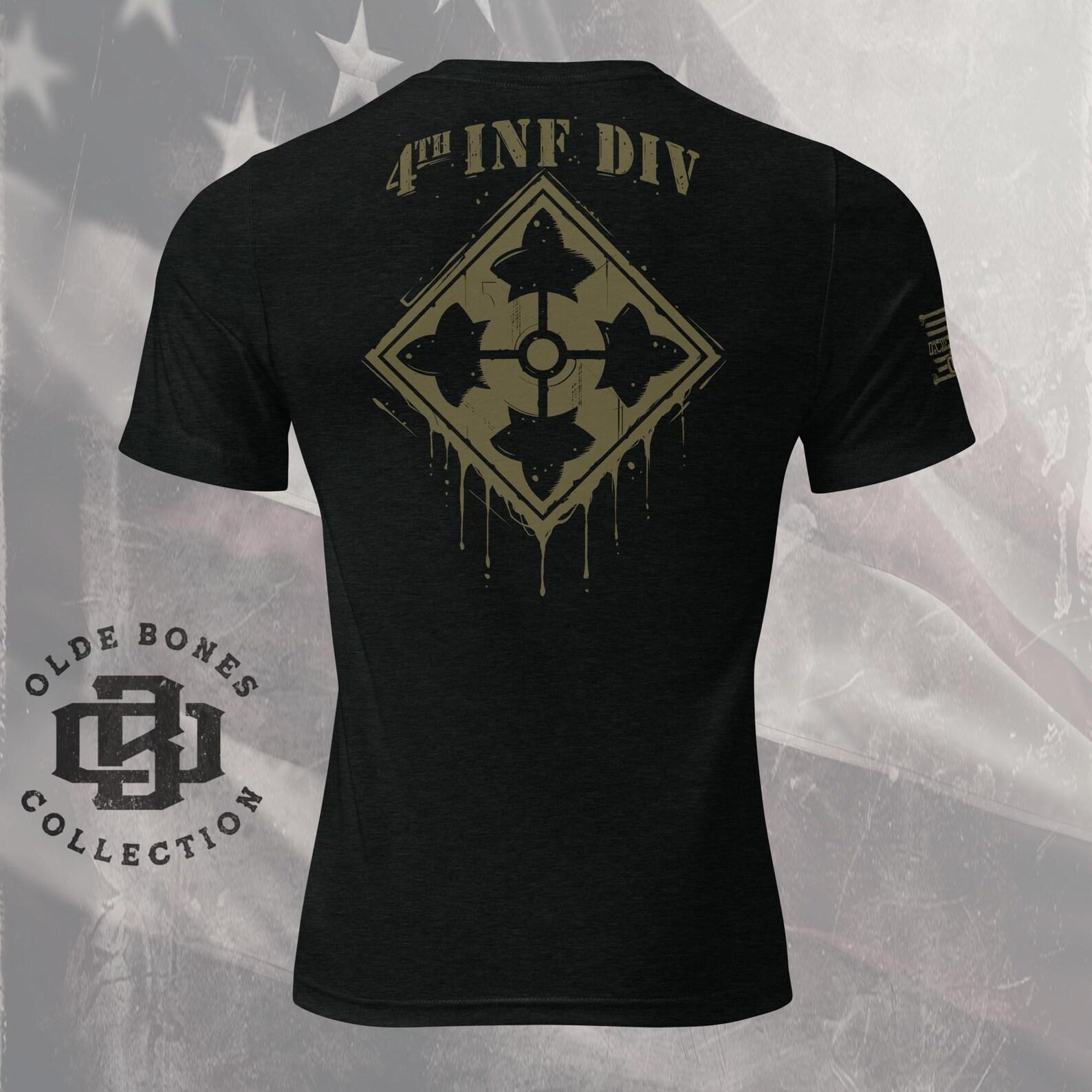 Army 4th Infantry Division T-Shirt, Military Shirt, Army Shirt XL