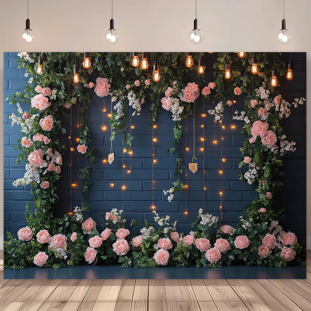 1pc Flower Wedding Photography Background Cloth Multi-size Suitable for Weddings Birthday Parties Graduation Season