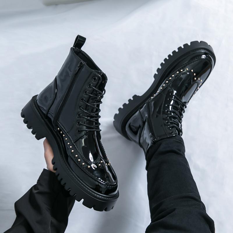 Winter Herren Chelsea Boots Herren Schnürstiefel Business Dicksohlige Rutschfeste Marken Knöchelstiefel Outdoor Trainingsstiefel Herren