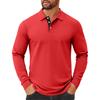 Men's Solid Color Button Lapel Long Sleeve Top Men's Casual Fashion Long Sleeve Top