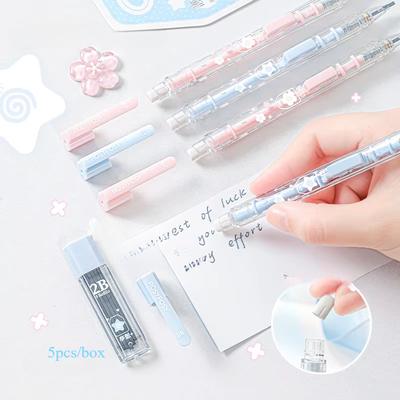 Lucky Omamori Exam Pencil Set Kawaii Retro Japanese 2B Mechanical Pencils for Test Prep with Refills Student Writing Supplies