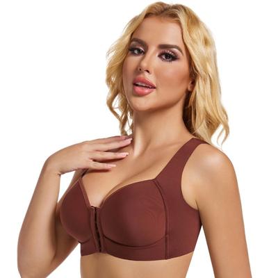 Büyük Beden Kadın İnce Ön Düğmeli Çelik Halkasız Toparlayıcı Seksi Dantelli Dikişsiz Güzellik Sırt Spor Sütyeni