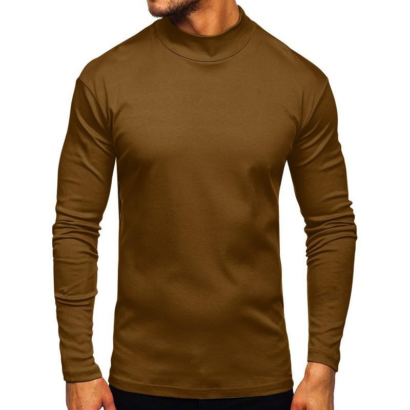 Pánské tričko s dlouhým rukávem Podzim Zima Teplé Slim Fit Kulatý výstřih