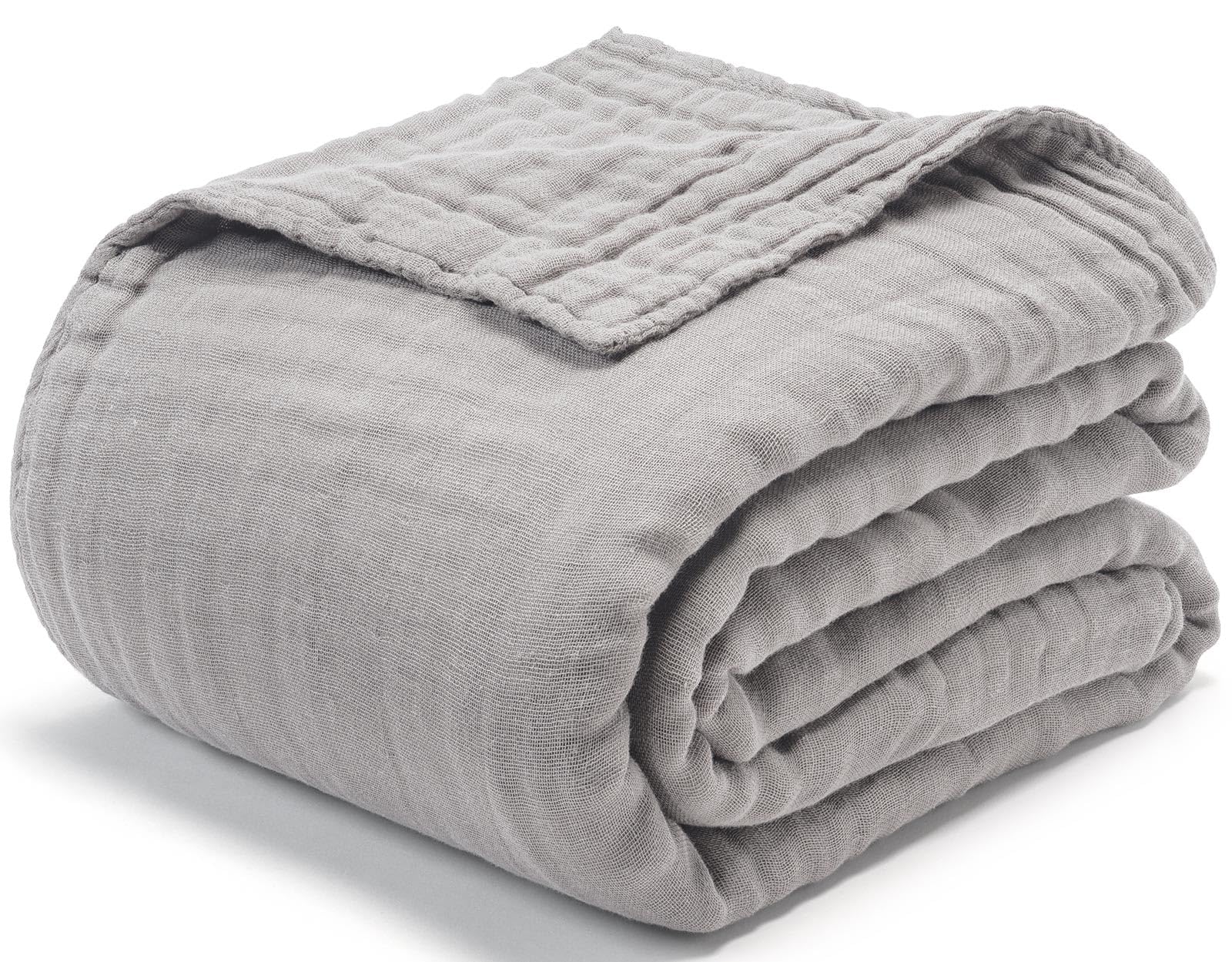 

AIFY Однослойная марля Мягкий и Идеальный для Комфортного Светло-серого Одеяла, 6-слойная марля, 100% хлопок, Удобный, Летний, Влагоотводящий, Дышащий,