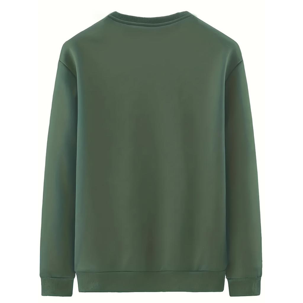 Long Sleeve T-Shirt Men's Spring and Autumn Crew Neck Lamb Fleece Autumn Casual Loose Premium Crew Neck Sweater