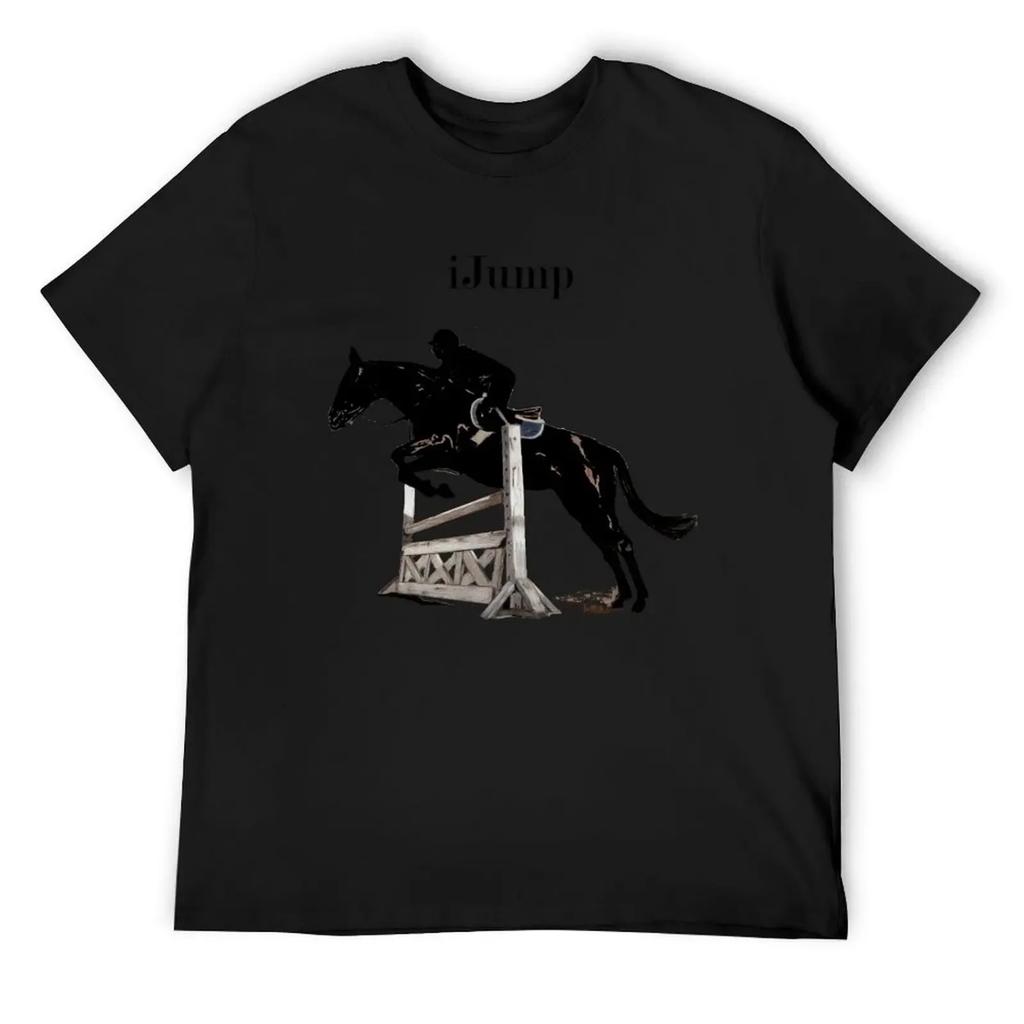 Niedliches iJump Equestrian Pferd T-Shirt lustiges Shirt Baumwolle Sommer 2025 Grafik T-Shirt Anime Zeug Herrenkleidung