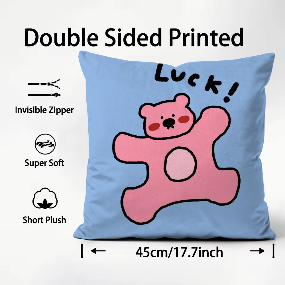 Happy D-Dog Cushion Cover Comfortable Reversible Pillow Cover Ideal for Car Sofa Bedroom & Beyond