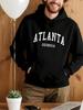 Atlanta Georgia Throwback Design Classic Pullover Hoodie Thoughtful Design Comfortable Silhouette Suitable for Art Exhibitions And