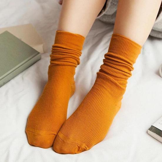 Mode Mädchen Frauen Weiche Strick Socken Lässige Baumwollmischung Mittelrohr Strümpfe