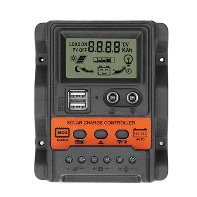Güneş Şarj Kontrol Cihazı LCD Ekran 2 USB Çıkışı PWM Panel Şarj Regülatörü 12V 24V 20A 260W 520W