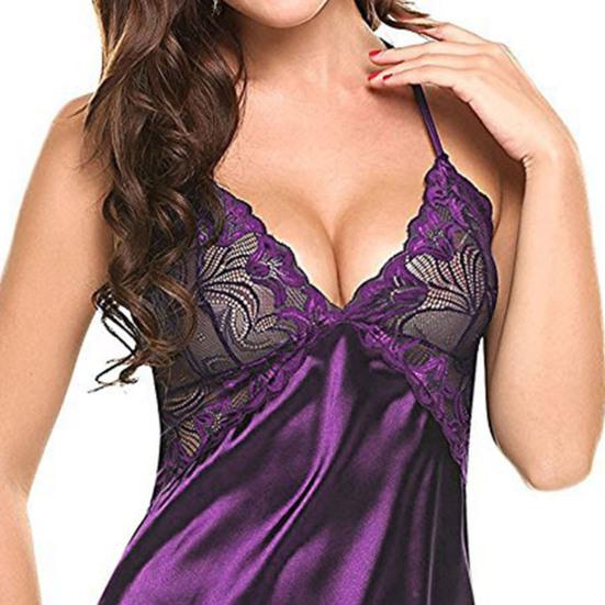 Stilvolles Nachtwäsche-Kleid mit Sling-Rücken und Kreuz für Damen, sexy, schlankes Robe-Kleid für Dating