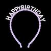 New Pearl Hair Band Happy Birthday English Letter Headband Children's Birthday Party Jewelry Gift Hair Accessories for Girls
