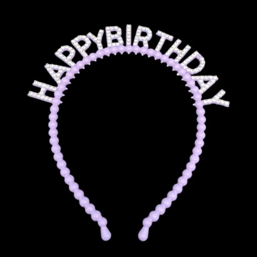 New Pearl Hair Band Happy Birthday English Letter Headband Children's Birthday Party Jewelry Gift Hair Accessories for Girls