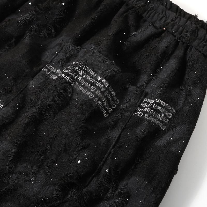 Men's Plus Size Sparkly Letter Print Shorts, Casual Elastic Waist Summer Pants (5XL-11XL)