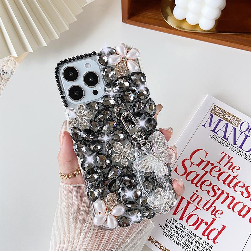 

Suitable For Apple 17Pro Mobile Phone Case Iphone15/14/Xr Pearl Lanyard Luxury Rhinestone Case iPhone 7/8/SE 2020