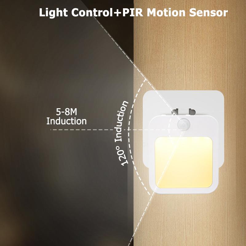 Led Night Light Wireless Auto On/off US/EU Plug Motion Sensor Lamp 3000k 6000k Dimmable Bedside Sleep Bedroom Energy Saving