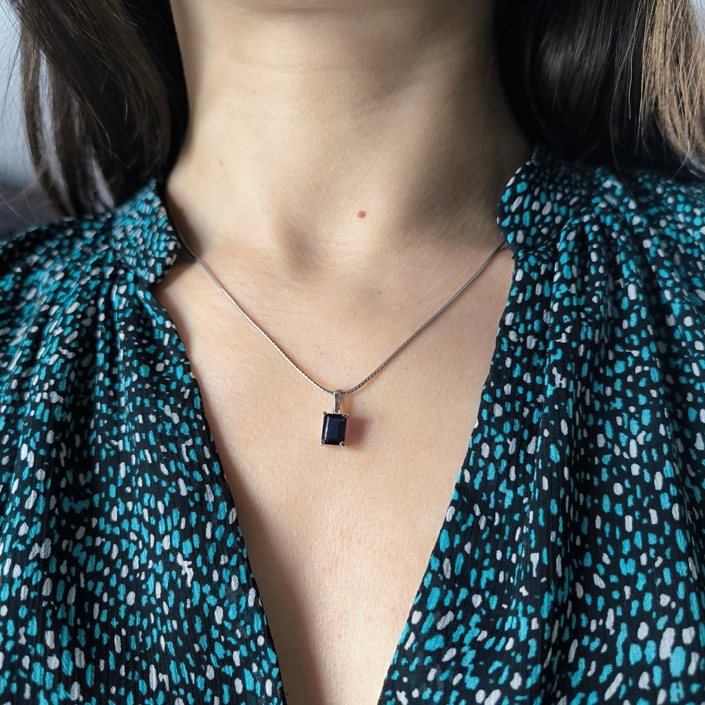 Серебряная подвеска с сапфиром nano 1.26ct (2203414)