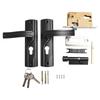 Silent Bearing Door Handle Lock Set Manganese Steel With Keys Door Handle Lock Long Lasting Black Bedroom Door Lock Set