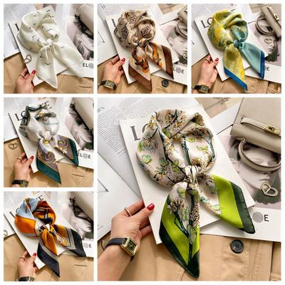 Foulard Quadrato Stampato 70*70cm Donna Fazzoletto Fascia per Capelli Fazzoletto da Collo Testa Hijab Fascia per Capelli Foulard Nastro per Borsa