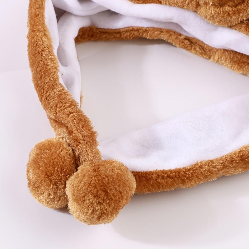 Plush Winter Animal Hat Warm Winter Hood for Adults Bear Earflap Hat Pom Costume Accessory Party Ski Cap