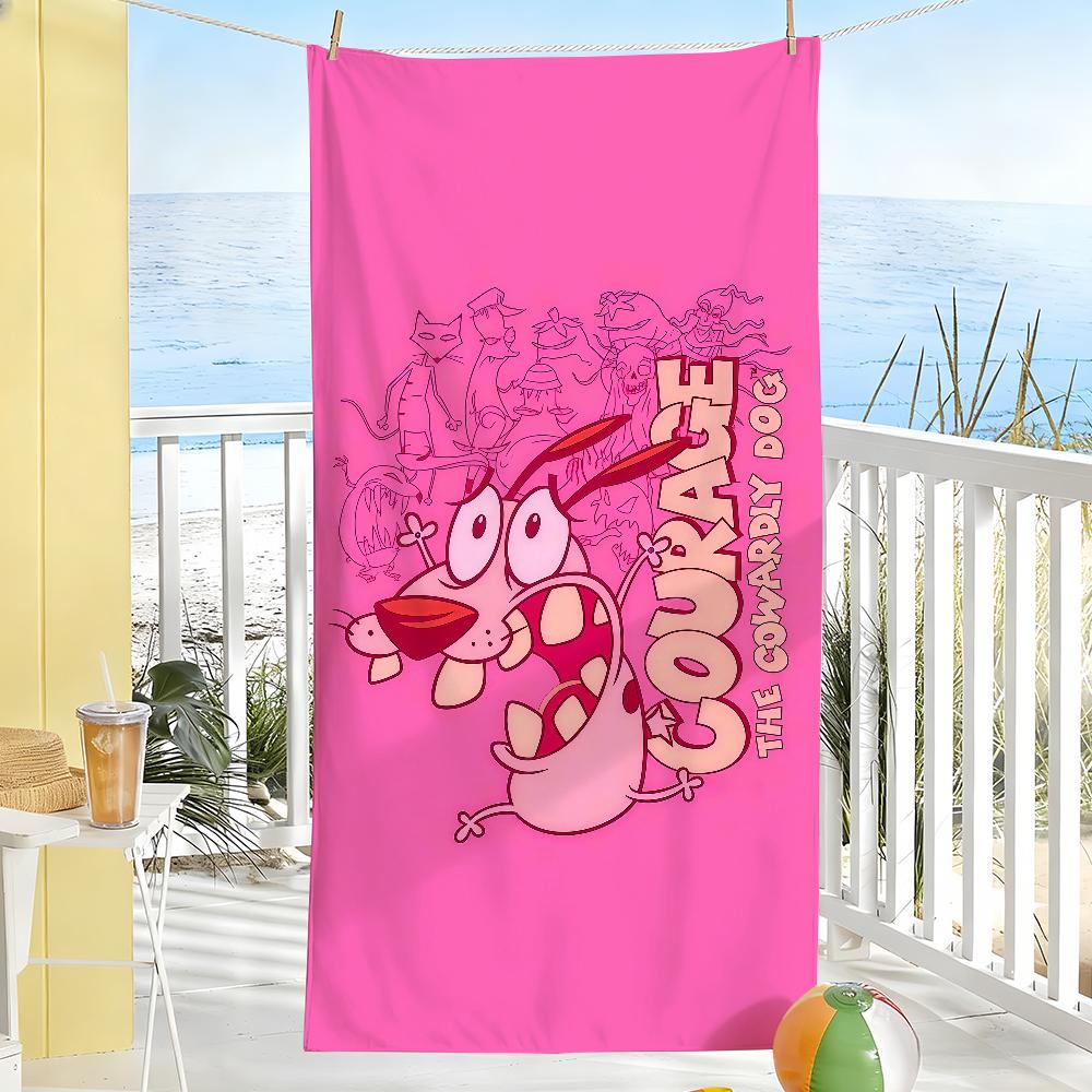Funny C-Courage the C-Cowardly Towel Drying Bath Towel Applicable To Light Swimming Camping Yoga Beach Out