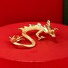 Retro Brass Zodiac Dragon Small Statue Chinese Mythical Beast Figurines New Desktop Ornament
