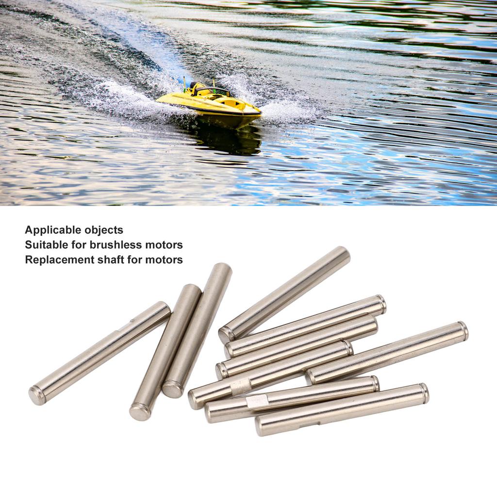 10Pcs RC Motor Shaft Rod Replacement 4mm Diameter Metal RC Car Brushless Motor Shaft Rod for RC Car Boat Airplane