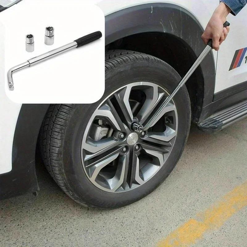 

3PCS Tire Socket Wrench L Type Extended Telescopic Rod Repair