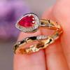 Copper Adjustable Unique Gold Plated Snake Ring For Women Featuring Elegant Red And Green Accents Gemstone