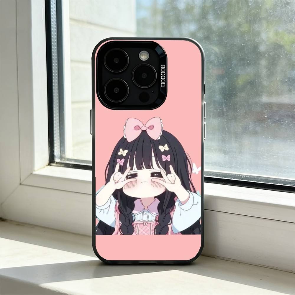 Cute Angry L-Little Girl Phone Case For iPhone 17,16,15,14,13,12,11 Plus,Pro Max,XS,Colored Silver Plated Inside Cover