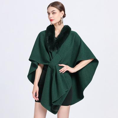 Winter Women's Cape Shawl Women Loose Knitted Cardigan Large Size Tweed Jacket