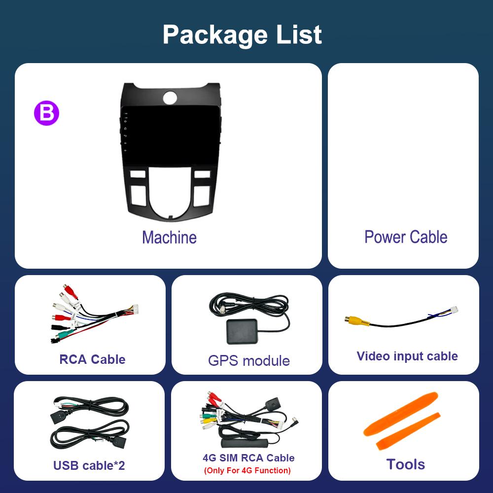 for KIA Forte Cerato 2008 - 2012 Android 14 Intelligent System Car Radio Multimedia Player GPS Navigation BT 4G WiFi HD Screen