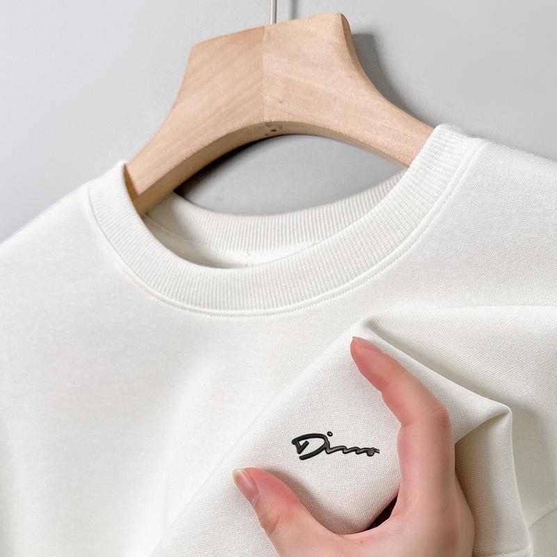 Cotton Original Brand Men's O-Neck Long Sleeve Pullover Hoodie Autumn Winter Exquisite Print Simple Casual Menswear Top