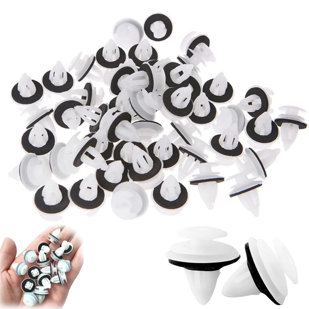 WFGKPXC Rivet Clips, Set of 50, Car Clips, Rivets, Car Interior Clips, Plastic Rivets, Bumper Clips