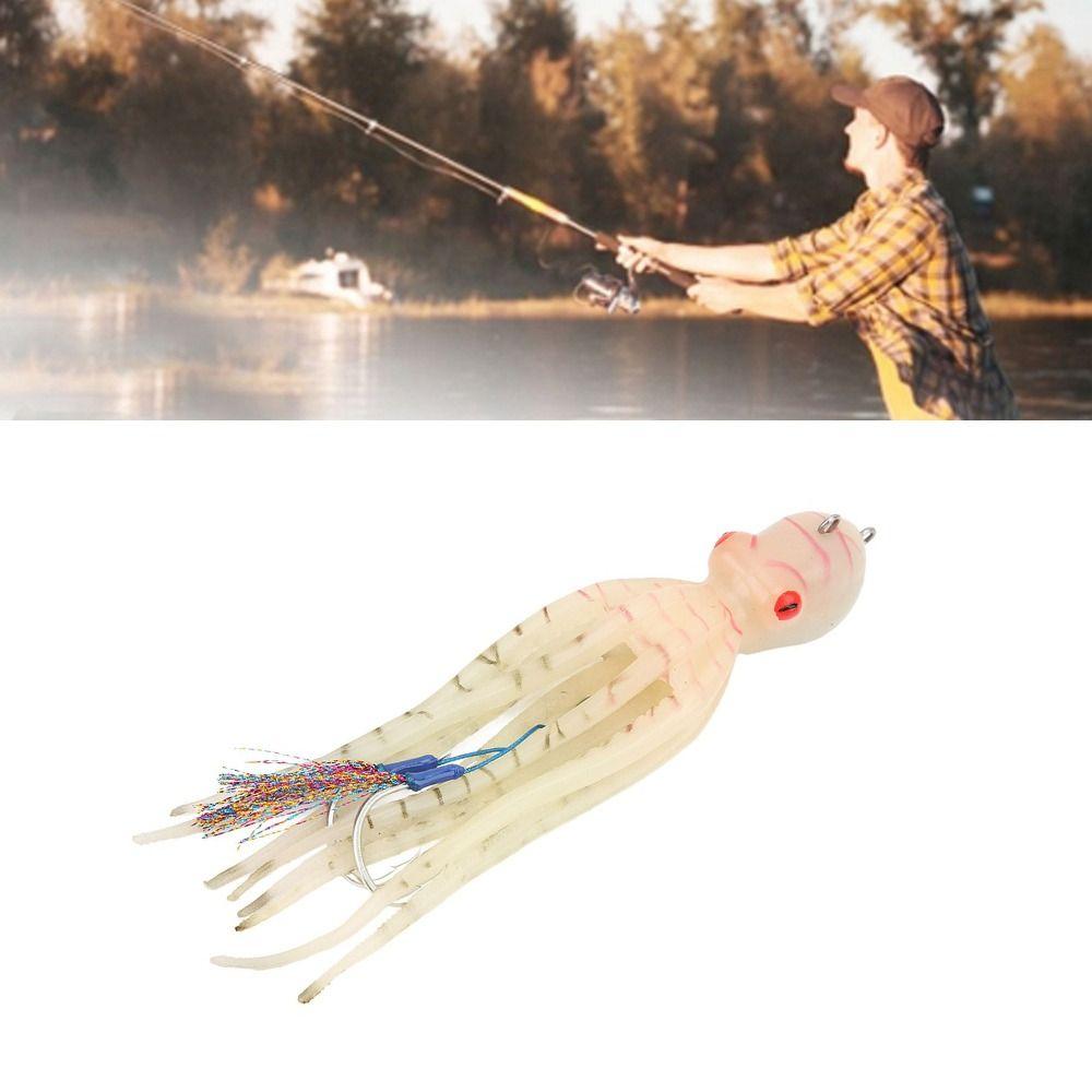 Noctilucent Fishing Squid Bait TPE Artificial Fishing Squid Bait Fishing Octopus Lure  Trolling