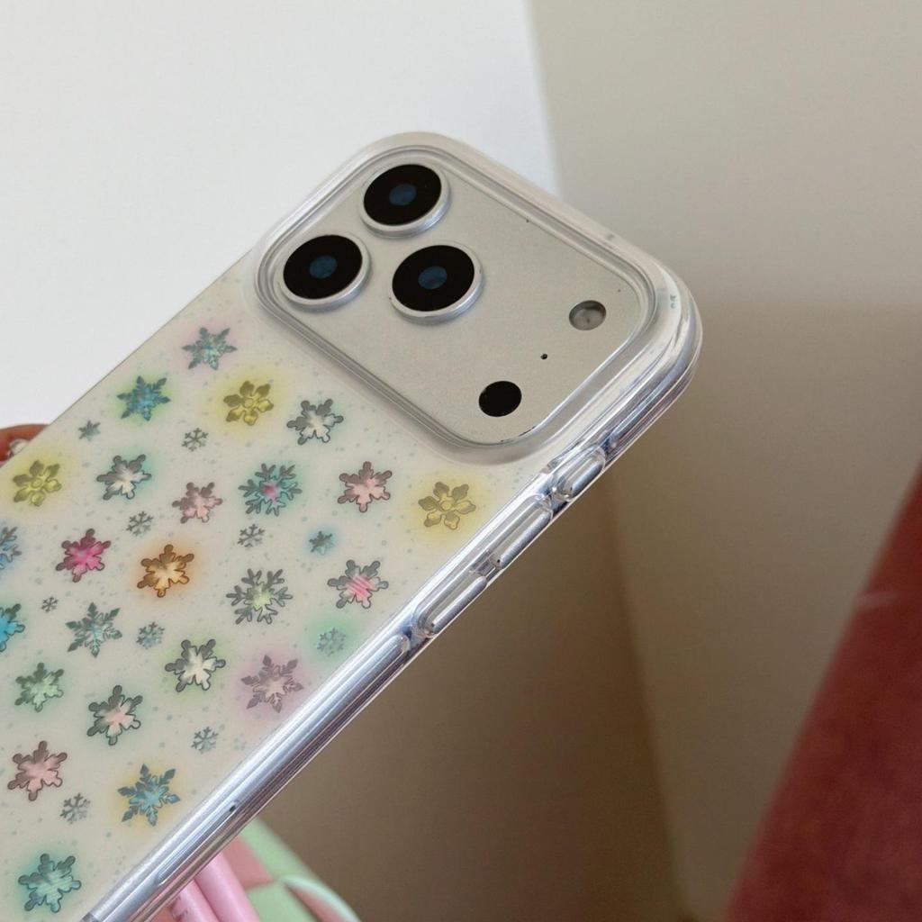 Colorful Snowflakes Full-Screen Protective Case for iPhone 13/14/15/16 Pro Max & Apple 17 Pro - Women's