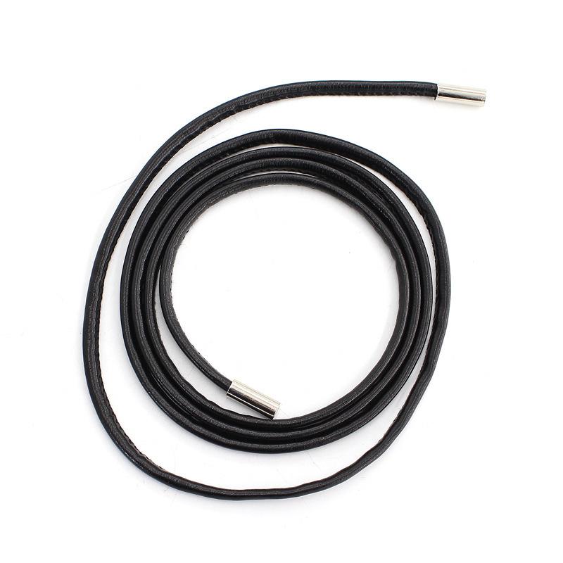 0.6cm Simple Round PU Leather Knotted Rope Waistband Thin Belt Women Decorative Waist Rope Skirt Coat Sweater Straps 160cm
