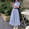 Coffee Break French Temperament Shirt Long Dress Women's Summer New Fashion This Year Popular Plaid Dress Women's Clothing