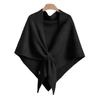 Luxury Faux Cashmere Triangle Shawl Cape Women Soft Knit Warm Solid Color Poncho Scarf Casual Loose Wrap