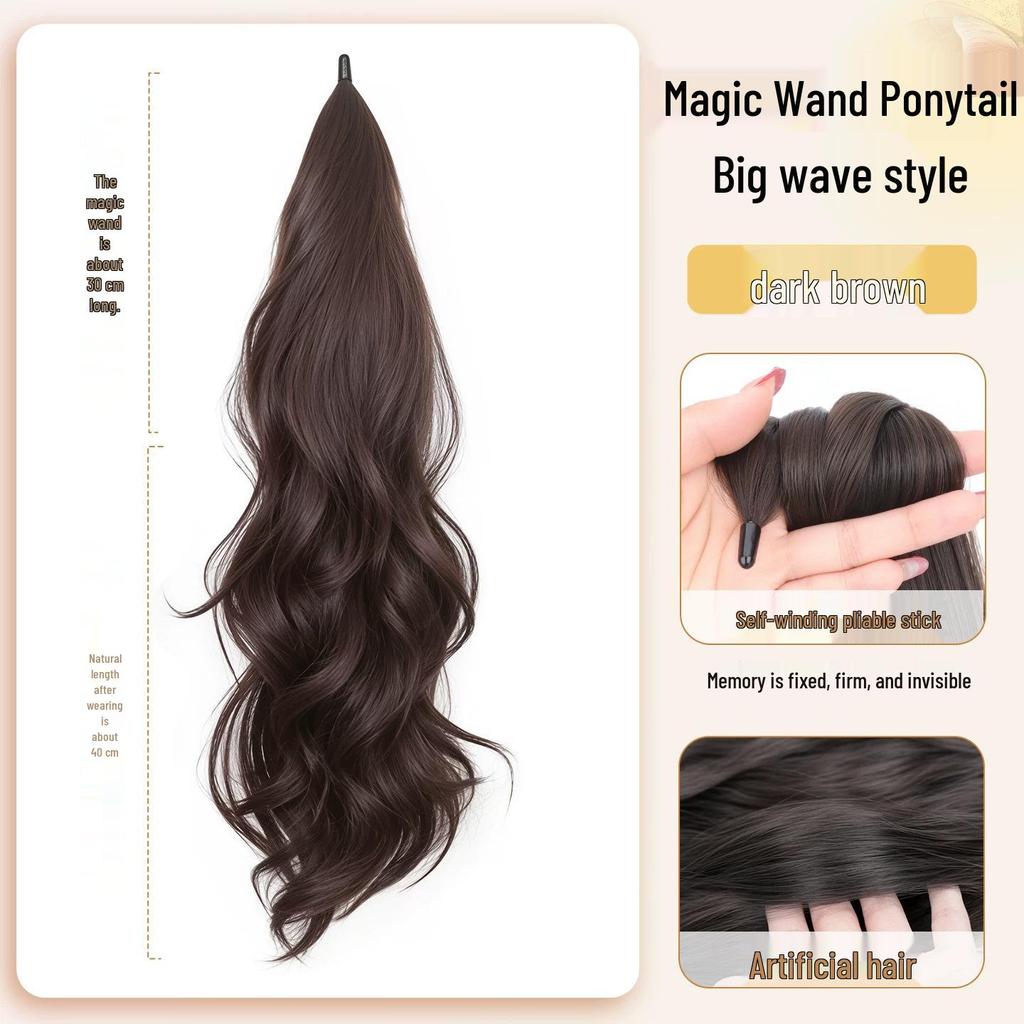 Women's Self-Winding Fluffy Ponytail Wig - Natural Volume Boost for Low or High Styles
