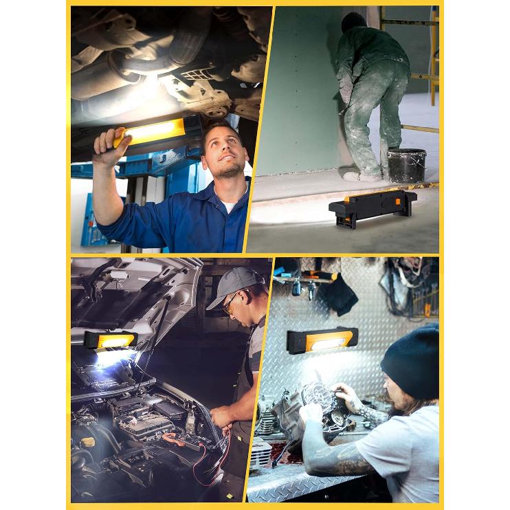 Work Light, 2800LM LED Work Light, Rechargeable Underhood Work Light, Magnetic Worklight, 3 Modes Bright Mechanic Light with Magnetic Base, Hook for