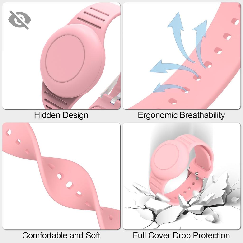Silicone Wristband for Apple Air Tag Lightweight GPS Tracker Holder Luminous Kids Watch Bracelet Waterproof Children Watch Band
