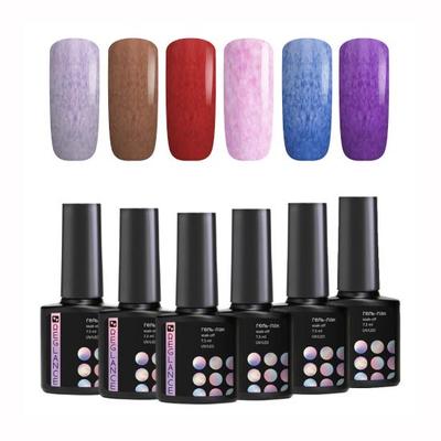Gel Polish Set Kit 6 Colors 7.5ml Soak Off UV LED Glass Bottle