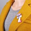 Fashion Red Hat Girl Shape Brooch Natural Texture Acrylic Brooches Jewelry For Women Suit Coat Scarf Accessories Pins