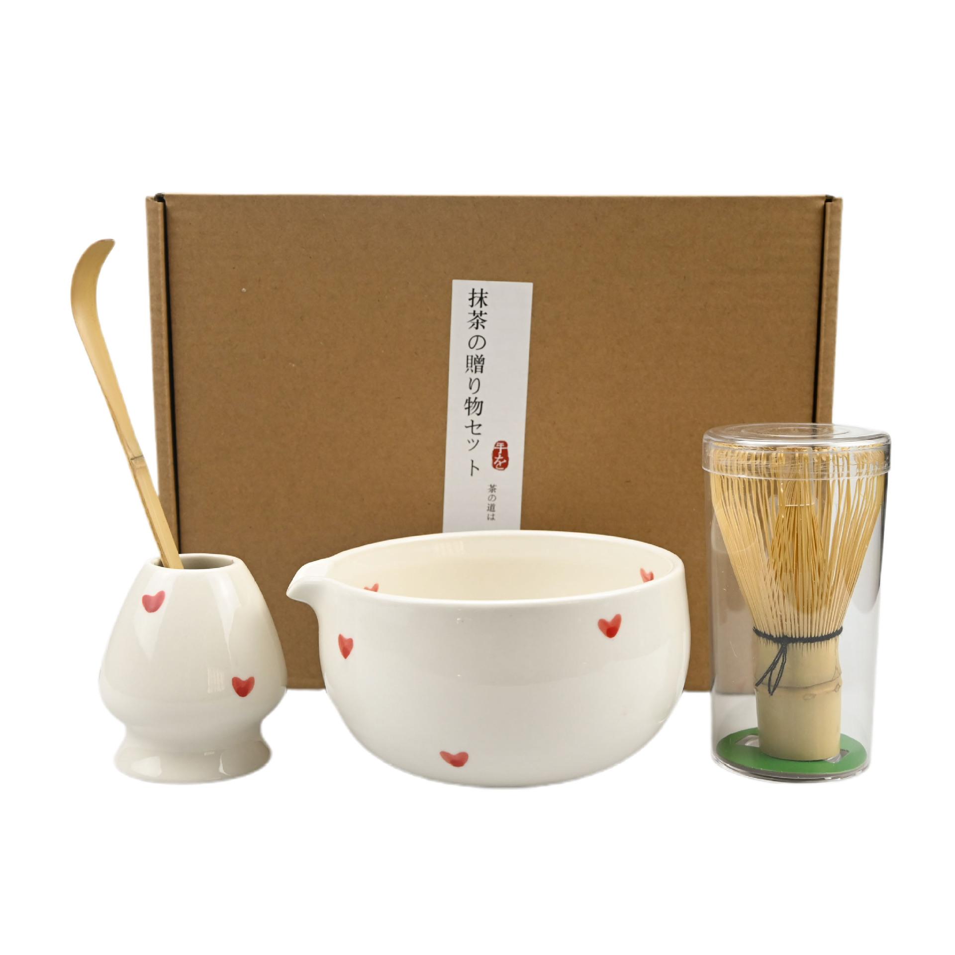 

4/5/6PCS sets of heart-shaped matcha bowls and matchaed mixers, Japanese fresh matcha tool sets and matchas bowls