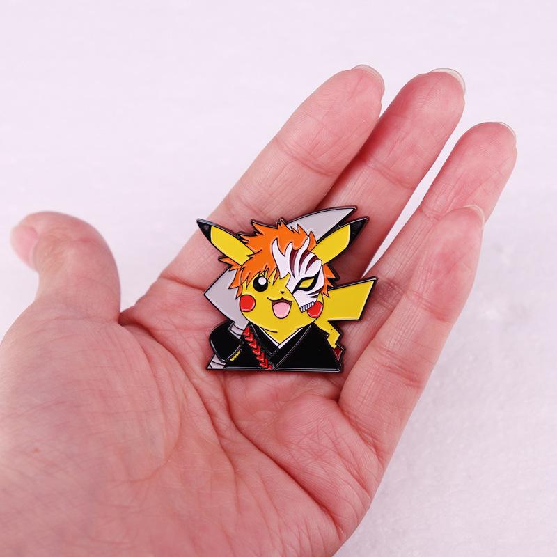 Pokemon & Bleach Crossover Anime Brooch Badge - Gift Accessory