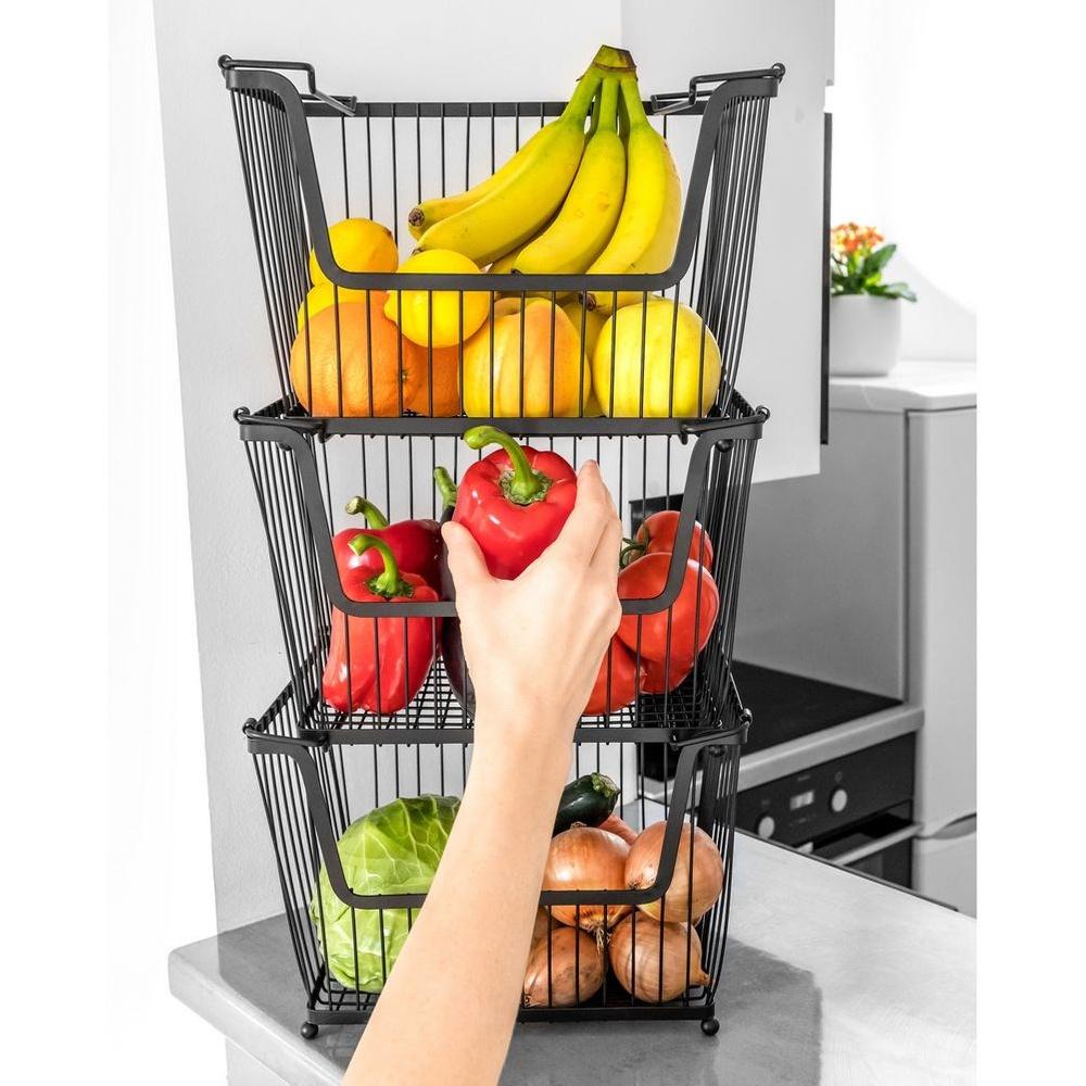 Rectangular Kitchen Basket for Fruits and Vegetables for Stacking One on Another