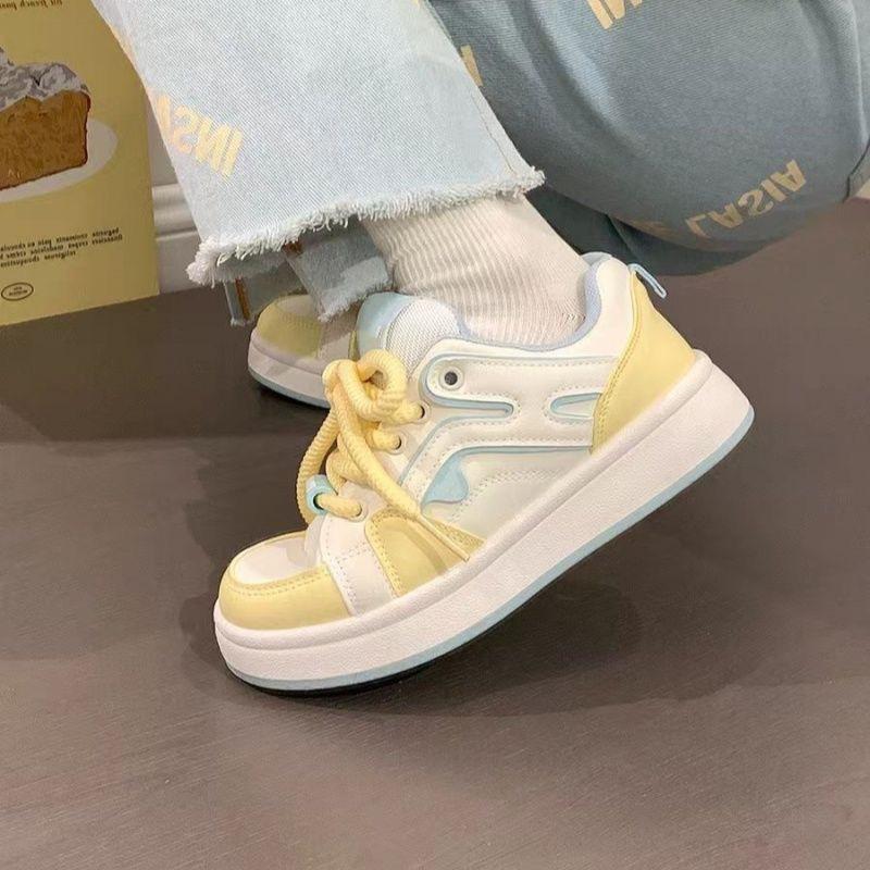 Ins Women's Shoes Dopamine Little White Shoes 2025 Spring and Summer New Versatile Niche Student Casual Shoes Thick Baseplate Shoes