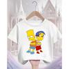 The Simpsons Cartoon Casual T Shirt Children Boys Girls Summer Cute Kawaii Crew Neck Fashion Street Tops
